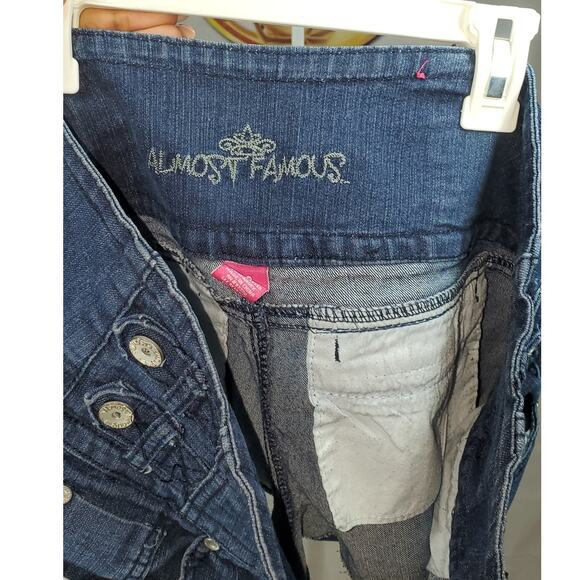 Almost Famous Women’s Blue High Waist Button Front Denim Shorts Size 13 - Picture 7 of 7
